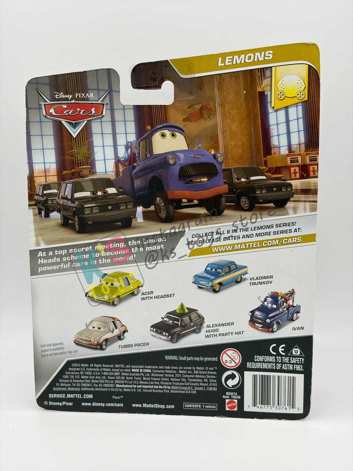 DELUXE DISNEY PIXAR CARS BY MATTEL, "IVAN" LEMONS SERIES - BNIP