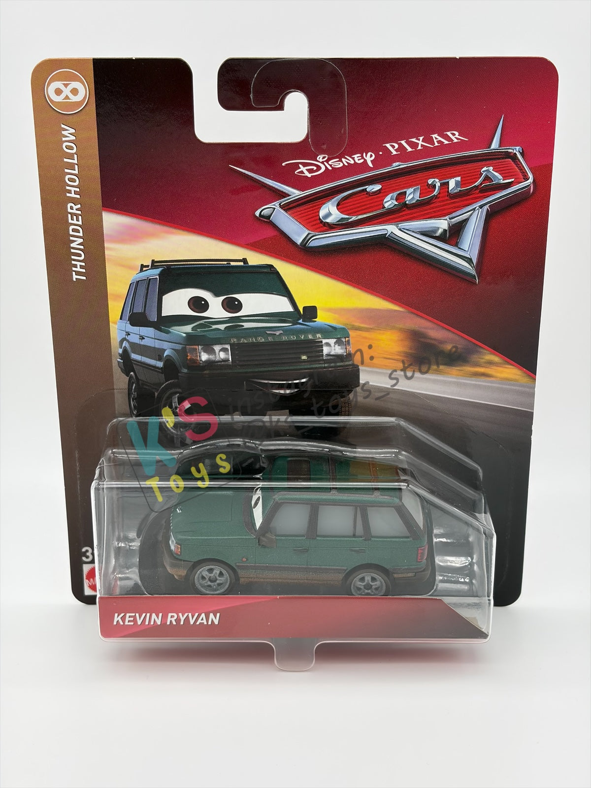 DISNEY PIXAR CARS 1:55 BY MATTEL - "KEVIN RYVAN" - THUNDER HOLLOW SERIES - BNIP