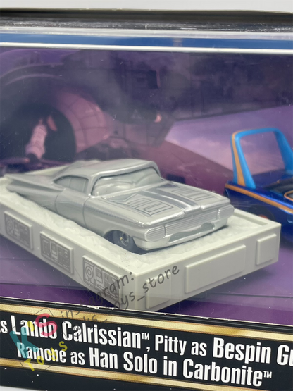 GIFT PACK DISNEY PIXAR CARS BY MATTEL EXCLUSIVE DISNEY PARKS - 3 PACK "KING AS LANDO CALRISSIAN, PITTY AS BESPIN GUARD, RAMONE AS HAN SOLO IN CARBONITE" - BNIP