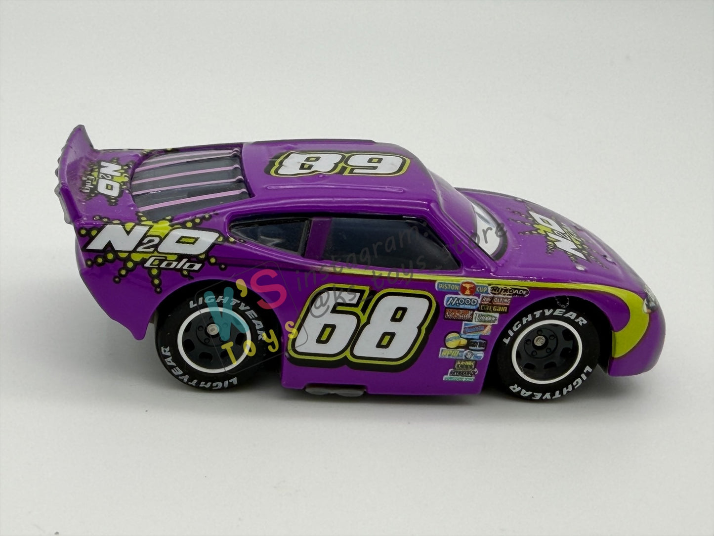 PRE-OWNED / LOOSE DISNEY PIXAR CARS BY MATTEL - "MANNY FLYWHEEL N2O COLA RUBBER TIRES- CARS SYNTHETIC RUBBER TIRES SERIES, NEAR MINT CONDITION - READ DESCRIPTION!!!!!!!!!!!