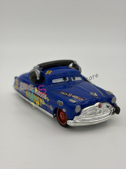 PRE-OWNED / LOOSE DISNEY PIXAR CARS 1:55 BY MATTEL - "PIT CREW MEMBER FABULOUS HUDSON HORNET" CARS SERIES - NEAR MINT CONDITION