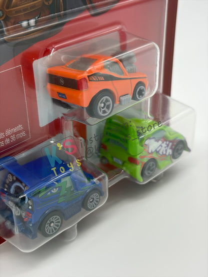 MINI RACERS DISNEY PIXAR CARS 3-PACK BY MATTEL  "DJ, SNOT ROD AND WINGO"- 2026 RELEASE - BNIP