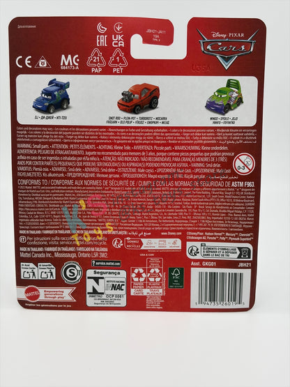 MINI RACERS DISNEY PIXAR CARS 3-PACK BY MATTEL  "DJ, SNOT ROD AND WINGO"- 2026 RELEASE - BNIP