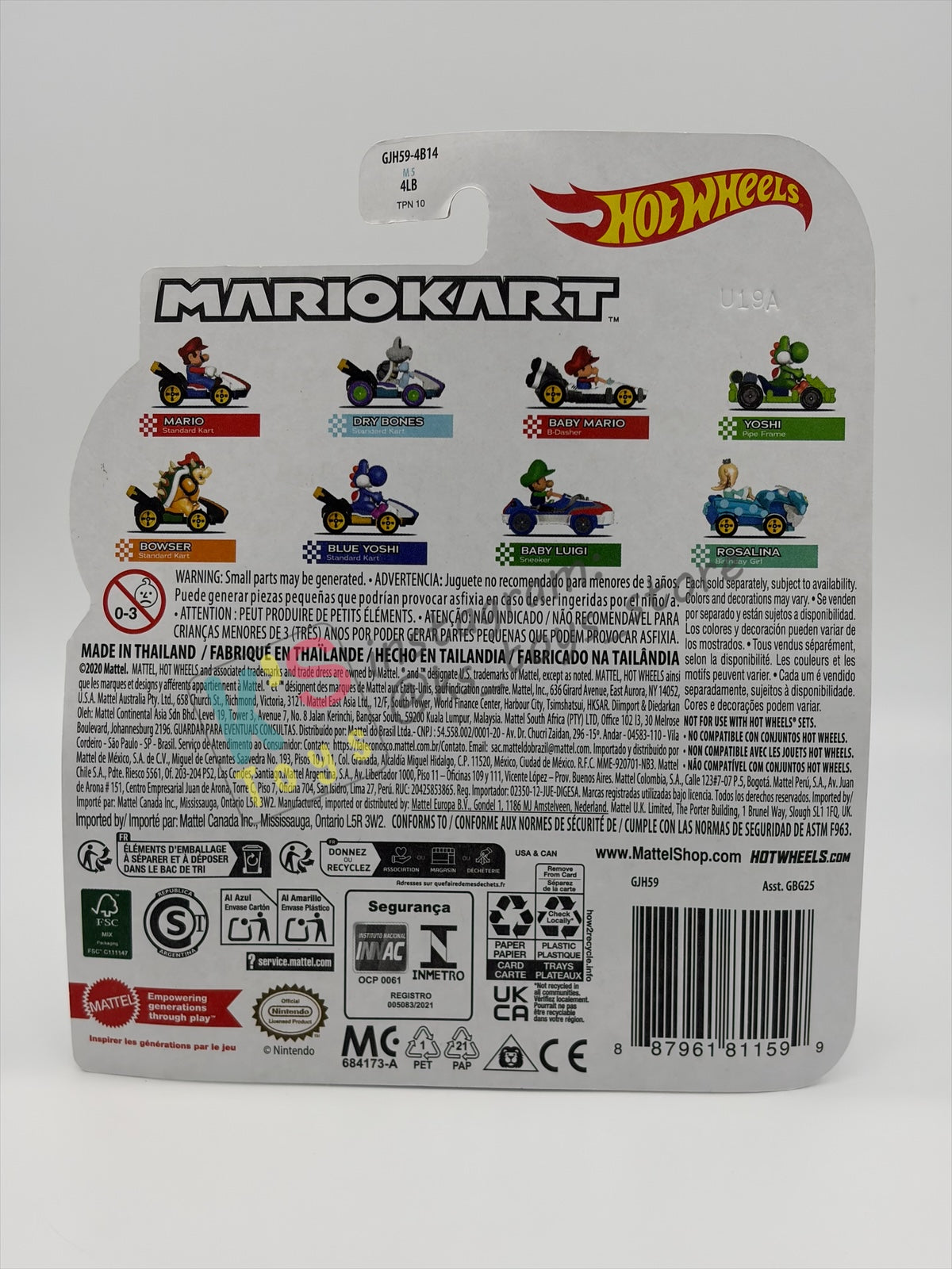 HOTWHEELS MARIO KART 1:64 BY MATTEL, "DRY BONES WITH STANDARD KART" 2026 RE-RELEASED - BNIP