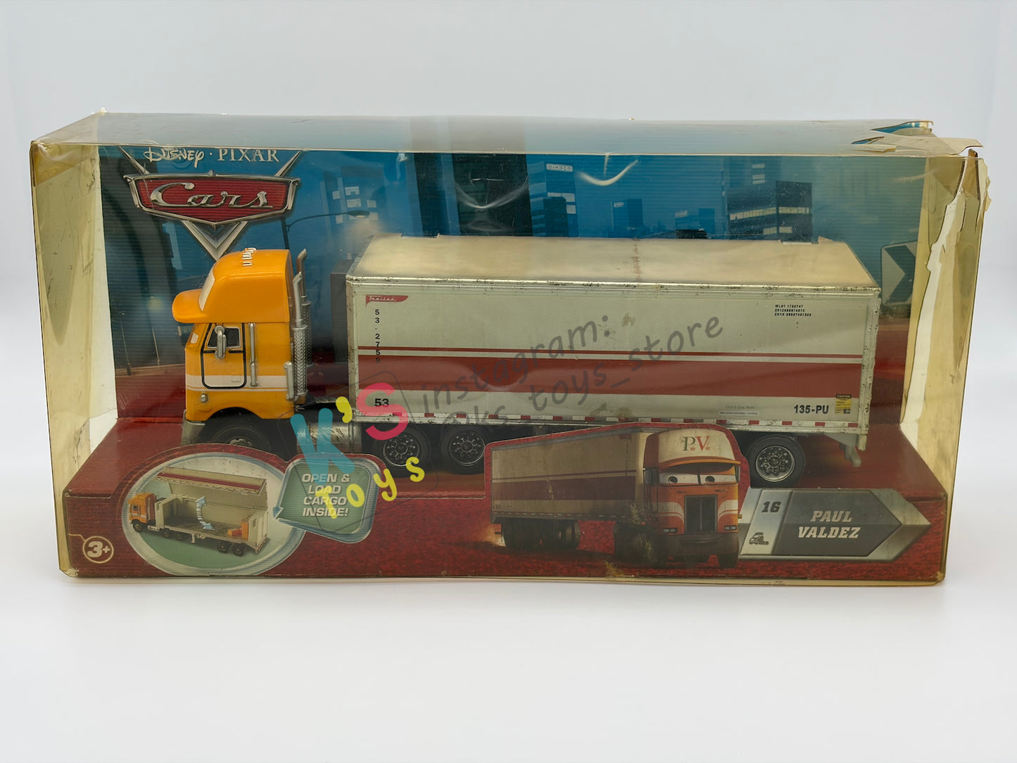 Hauler Disney Pixar Cars by Mattel, Paul Valdez #16 Hauler - BNIP ** BLISTER IS CRACKED**