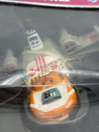 RARE EXCLUSIVE DISNEY PIXAR CARS BY DISNEY PARKS, "LIGHTNING MCQUEEN AS JEDI LUKE SKYWALKER DEATH STAR BATTLE" STAR WARS SERIES - BNIP *BLISTER IS CRACKED!!