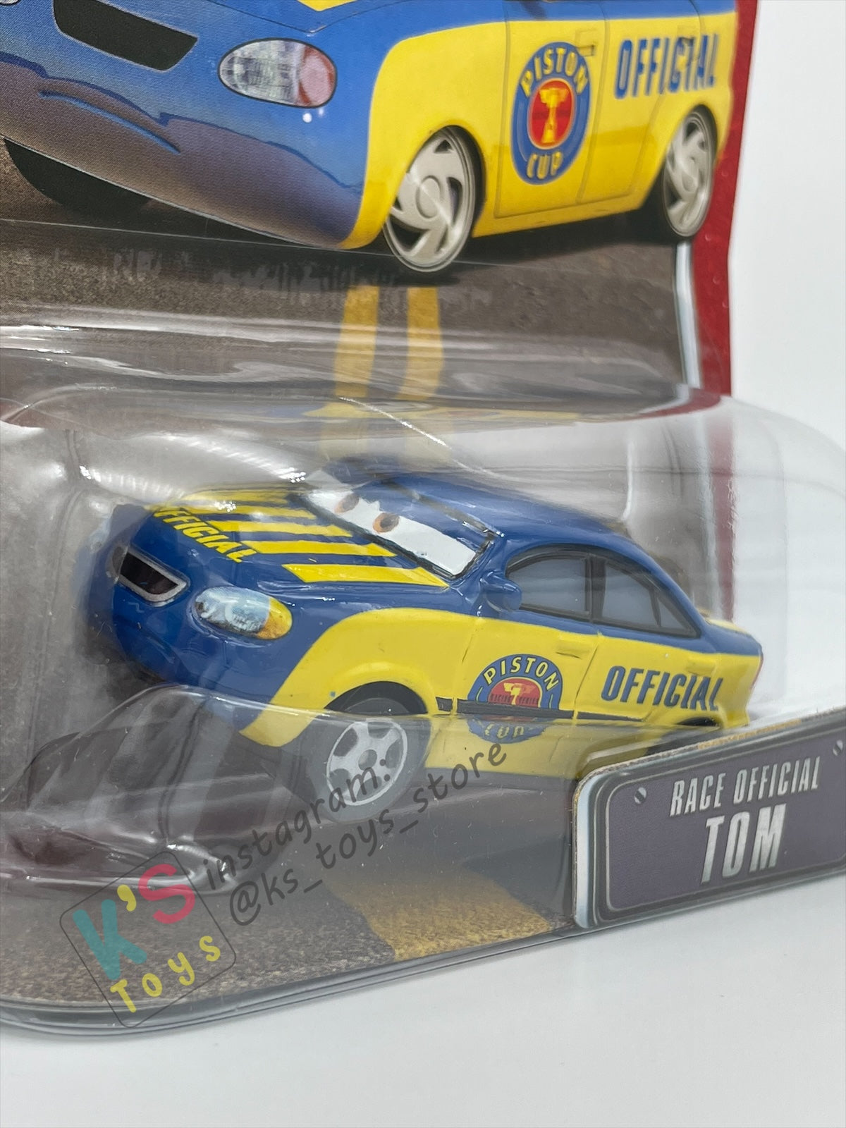 DISNEY PIXAR CARS BY MATTEL, THE WORLD OF CARS SERIES - RACE OFFICIAL TOM #57 - BNIP