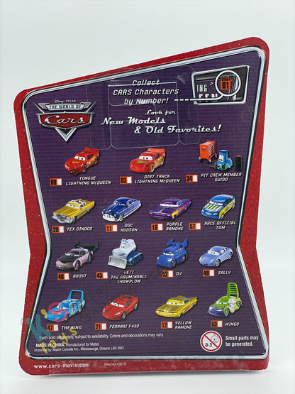 DISNEY PIXAR CARS BY MATTEL, THE WORLD OF CARS SERIES - RACE OFFICIAL TOM #57 - BNIP