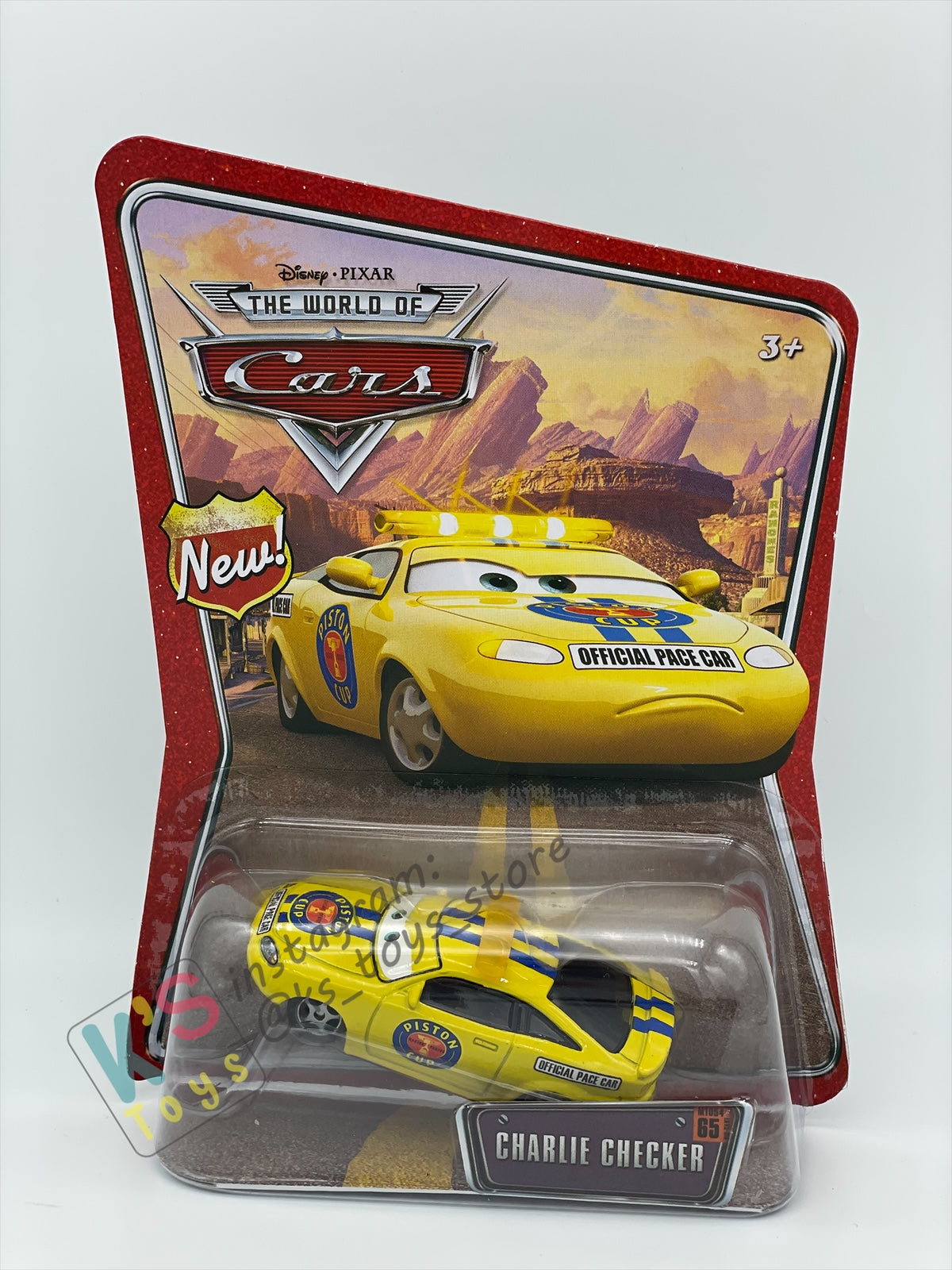DISNEY PIXAR CARS "CHARLIE CHECKER" THE WORLD OF CARS SERIES- BNIP