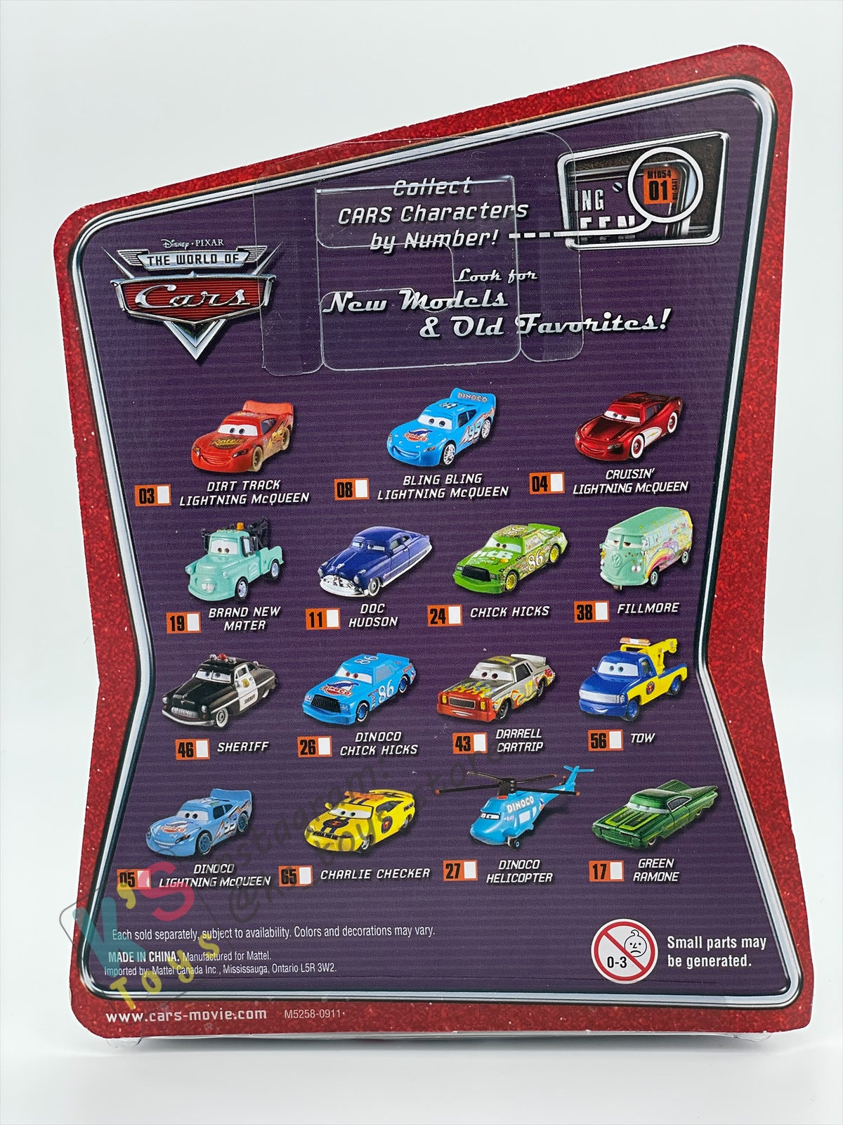 DISNEY PIXAR CARS "CHARLIE CHECKER" THE WORLD OF CARS SERIES- BNIP