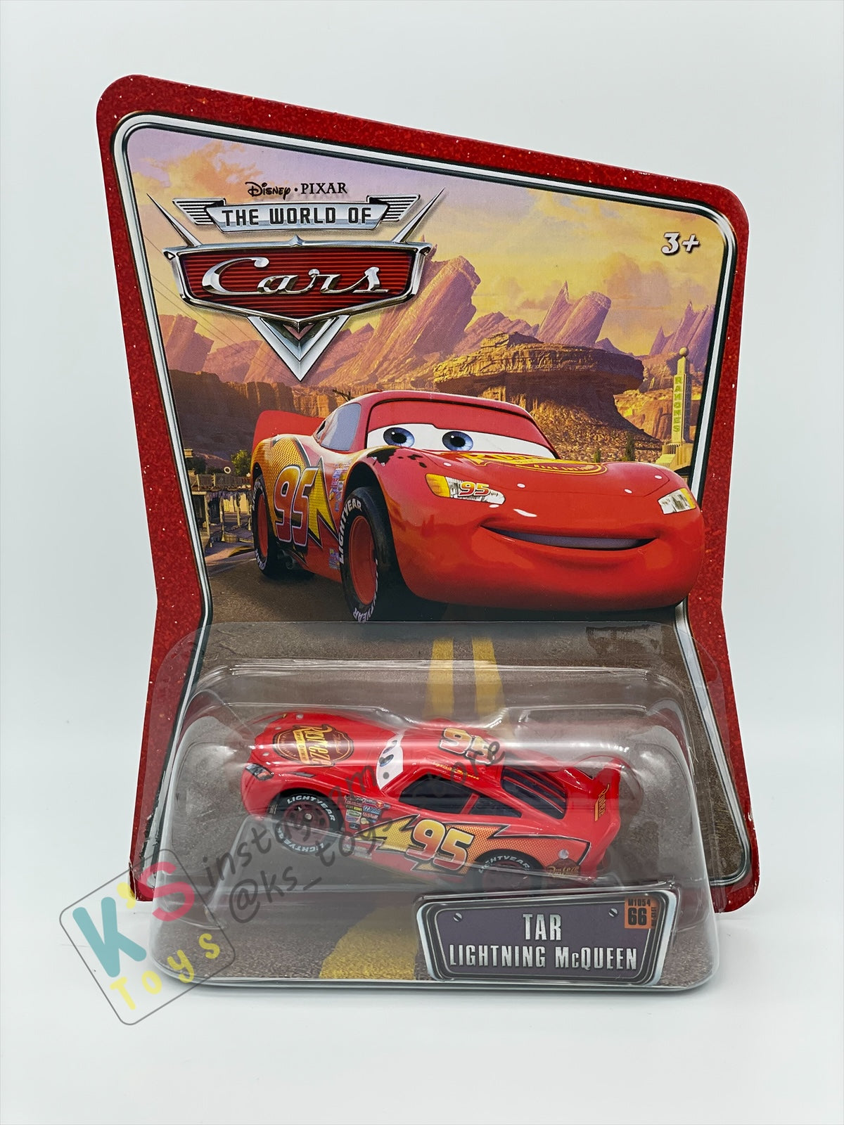 DISNEY PIXAR CARS BY MATTEL,  "TAR LIGHTNING MCQUEEN" - THE WORLD OF CARS SERIES - BNIP