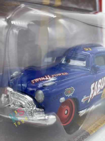 DISNEY PIXAR CARS BY MATTEL, THE WORLD OF CARS SERIES -FABULOUS HUDSON HORNET WITH RED RIMS #10 - BNIP