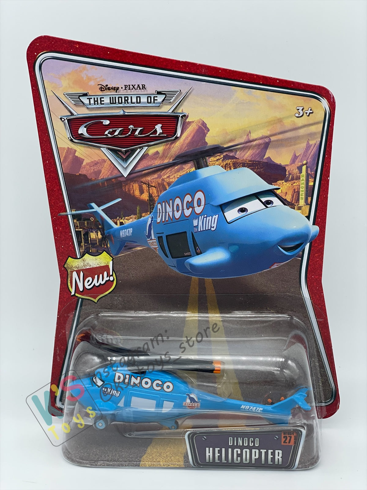 DISNEY PIXAR CARS BY MATTEL 1:55, DINOCO HELICOPTER - THE WORLD OF CARS SERIES - BNIP