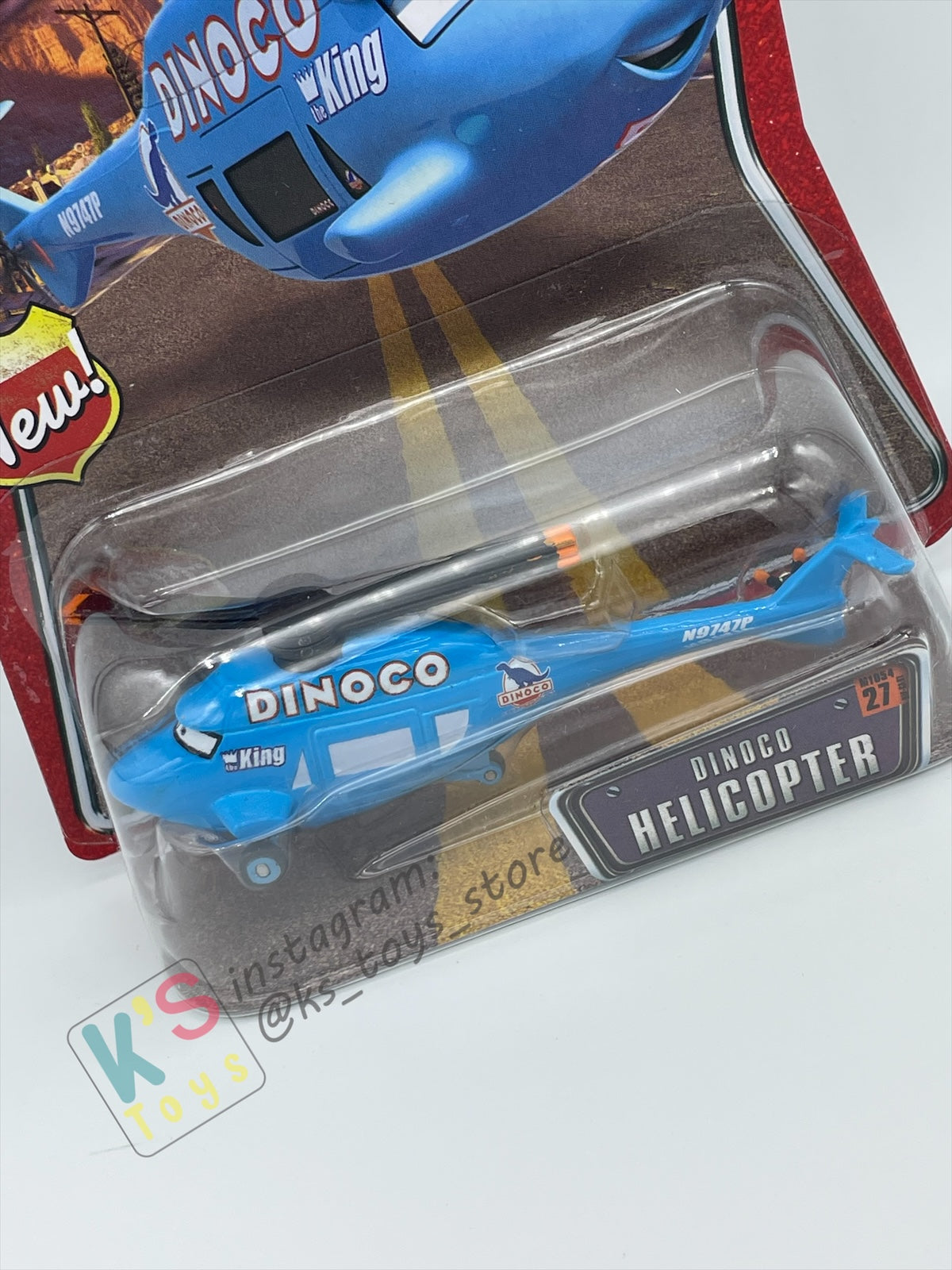 DISNEY PIXAR CARS BY MATTEL 1:55, DINOCO HELICOPTER - THE WORLD OF CARS SERIES - BNIP