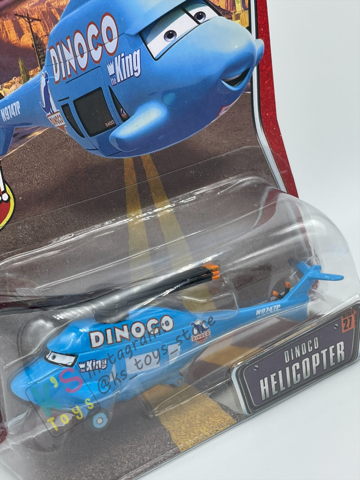DISNEY PIXAR CARS BY MATTEL 1:55, DINOCO HELICOPTER - THE WORLD OF CARS SERIES - BNIP