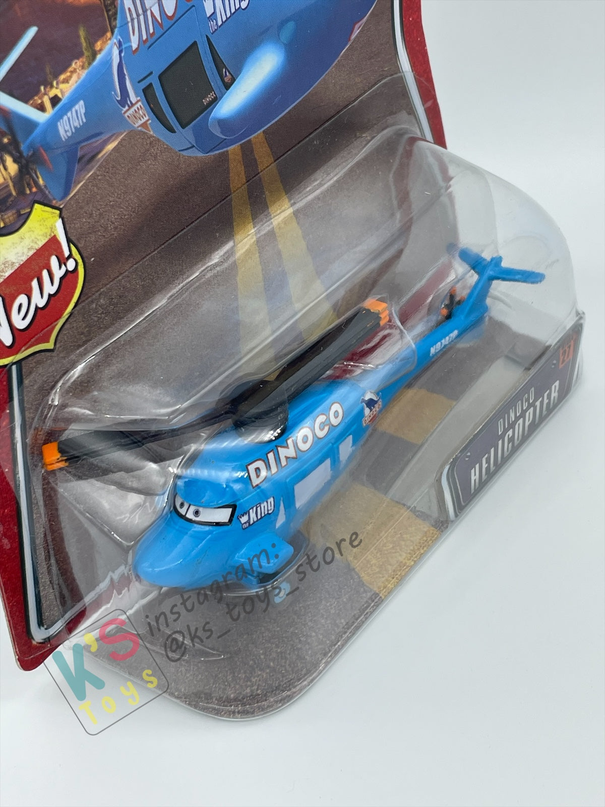 DISNEY PIXAR CARS BY MATTEL 1:55, DINOCO HELICOPTER - THE WORLD OF CARS SERIES - BNIP