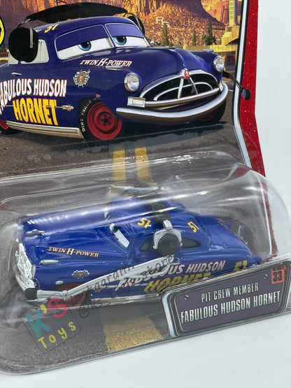 DISNEY PIXAR CARS BY MATTEL, THE WORLD OF CARS SERIES - PIT CREW MEMBER FABULOUS HUDSON HORNET - BNIP