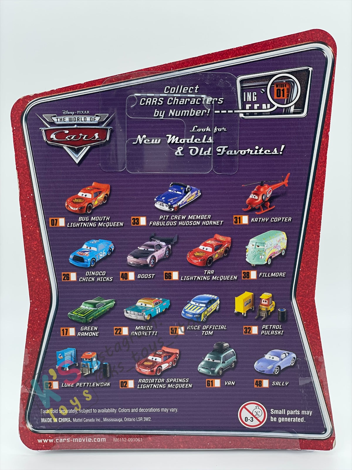 DISNEY PIXAR CARS BY MATTEL, THE WORLD OF CARS SERIES - KATHY COPTER - BNIP