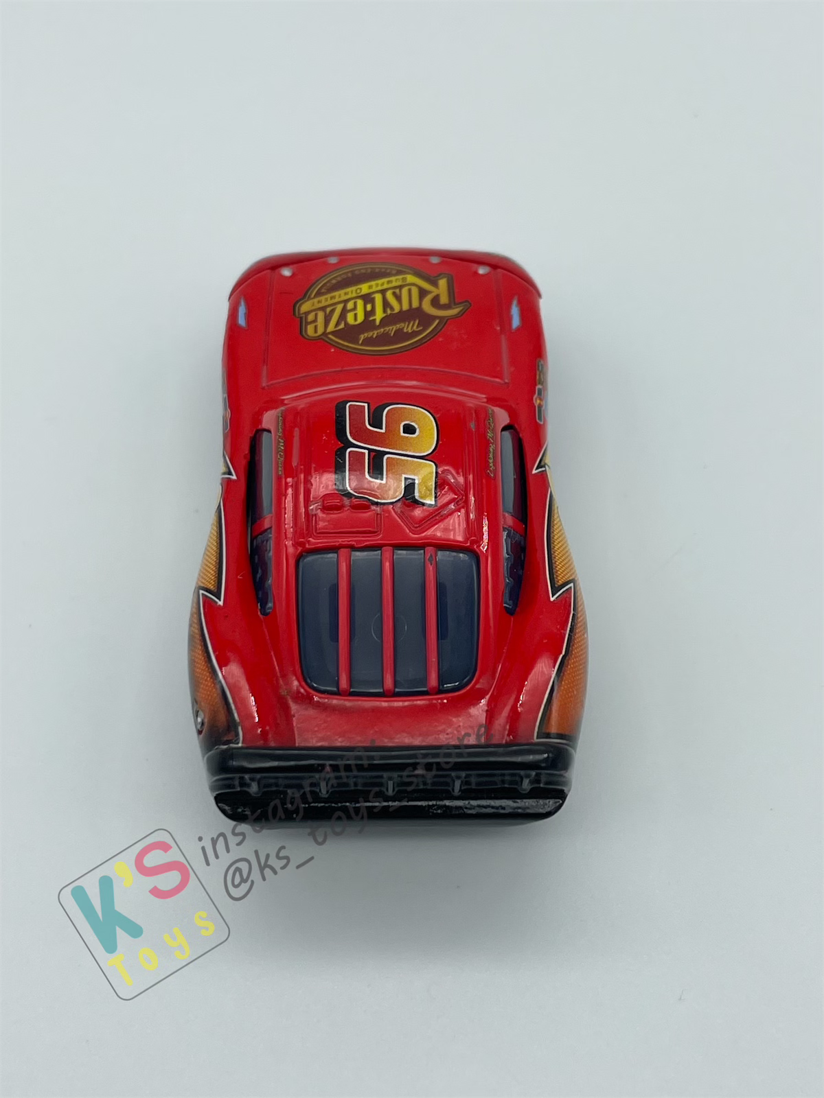 PRE-OWNED / LOOSE DISNEY PIXAR CARS - "BURNT LIGHTNING MCQUEEN (PACK VARIANT)" - RESCUE SQUAD MATER SERIES - GOOD CONDITION