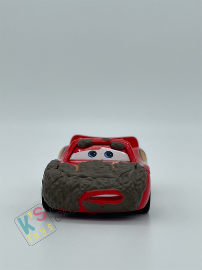 PRE-OWNED / LOOSE DISNEY PIXAR CARS - "MUDDY LIGHTNING MCQUEEN" - FINAL LAP SERIES - DISPLAYED CONDITION