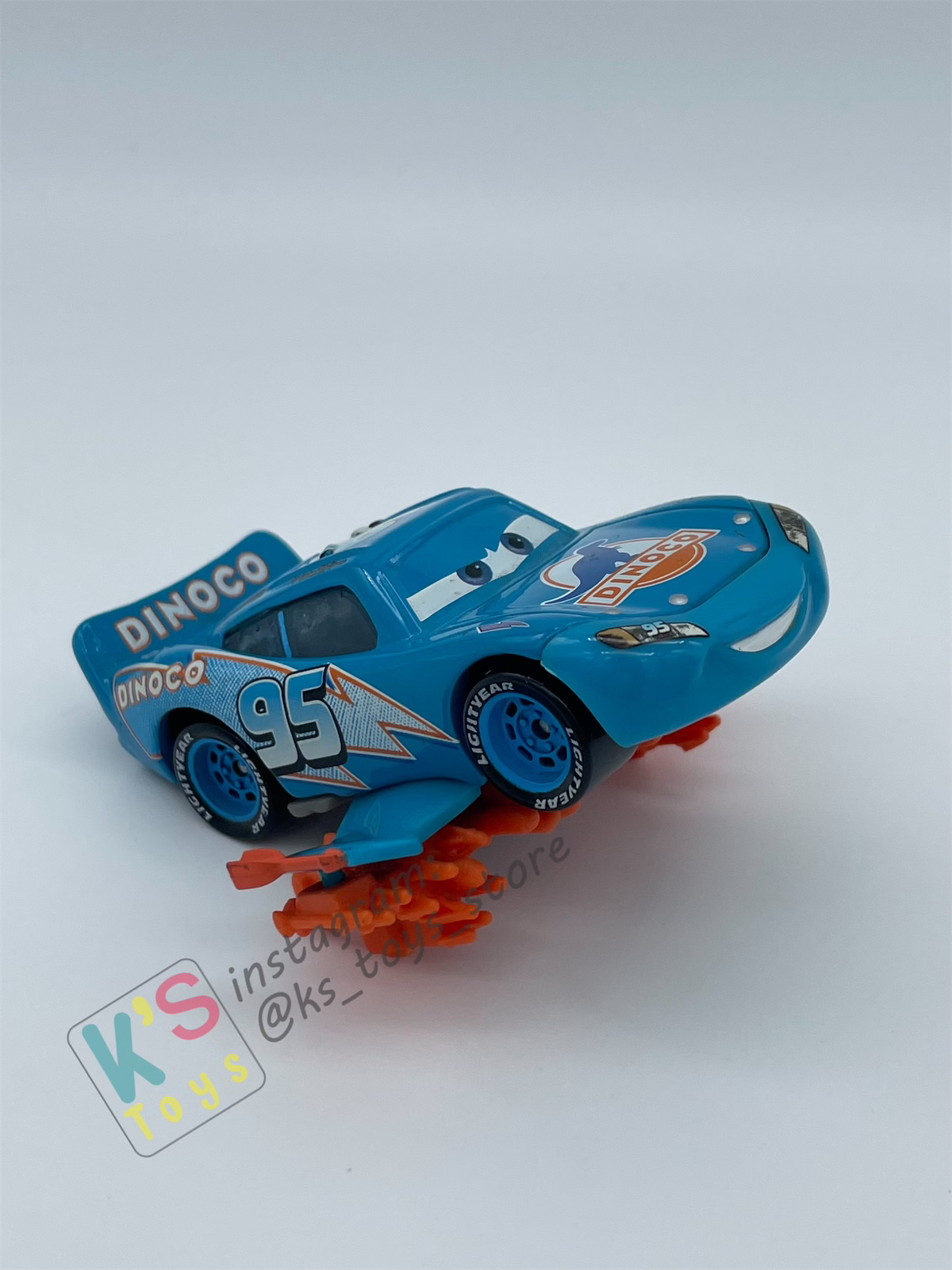 PRE-OWNED / LOOSE DISNEY PIXAR CARS - "LIGHTNING STORM LIGHTNING MCQUEEN" -  CARS, DINOCO - DISPLAYED CONDITION