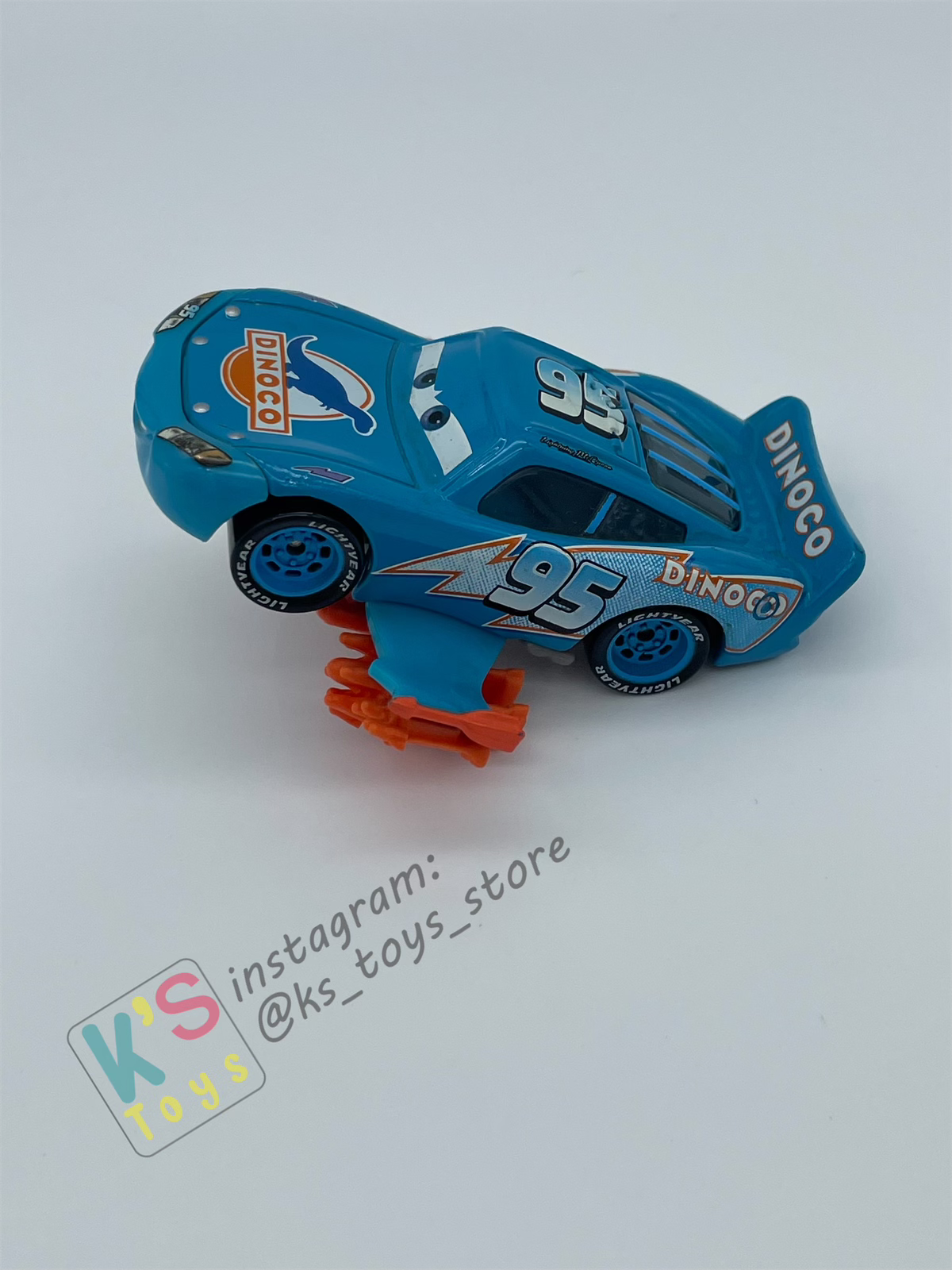 PRE-OWNED / LOOSE DISNEY PIXAR CARS - "LIGHTNING STORM LIGHTNING MCQUEEN" -  CARS, DINOCO - DISPLAYED CONDITION