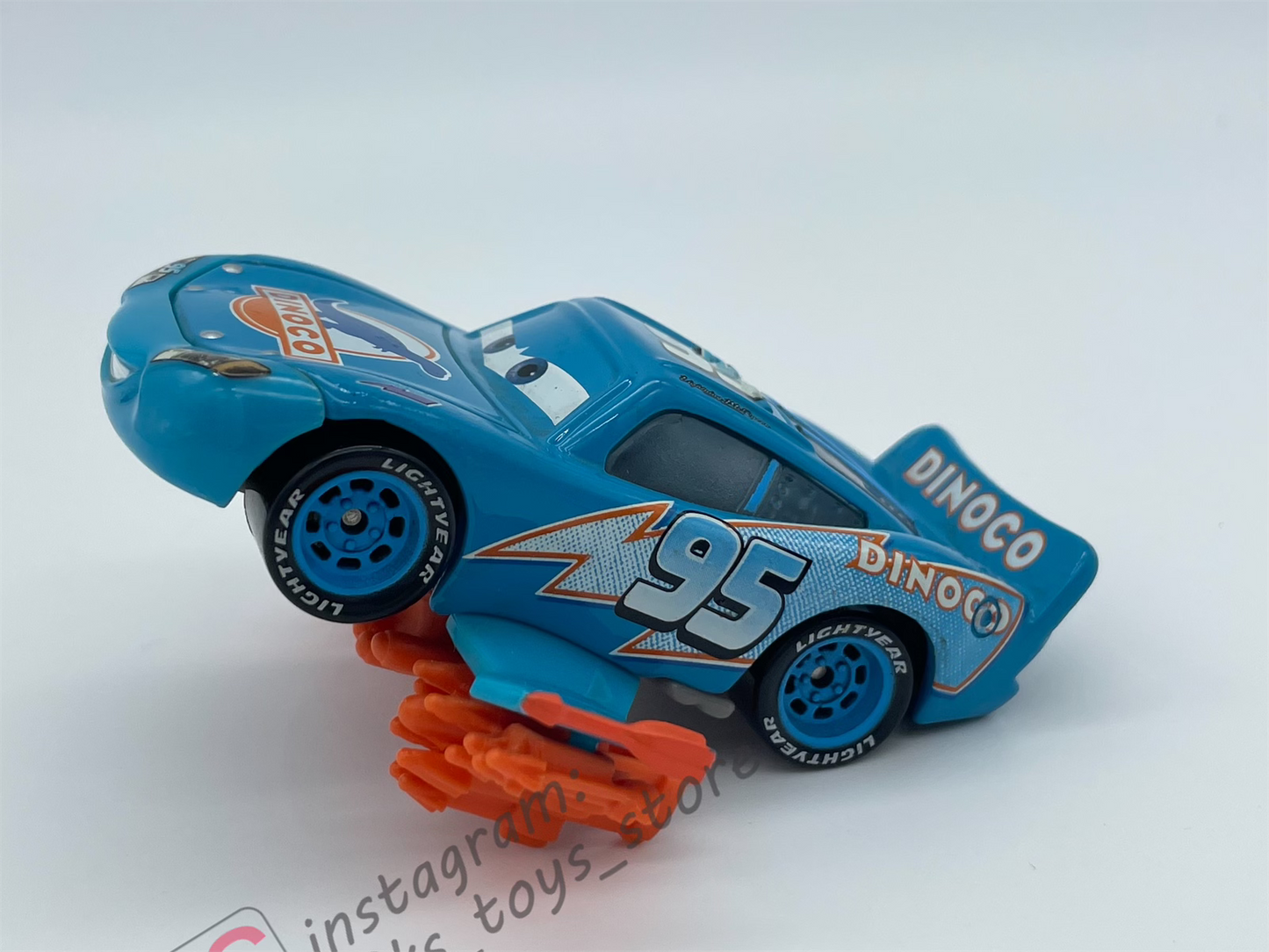 PRE-OWNED / LOOSE DISNEY PIXAR CARS - "LIGHTNING STORM LIGHTNING MCQUEEN" -  CARS, DINOCO - DISPLAYED CONDITION
