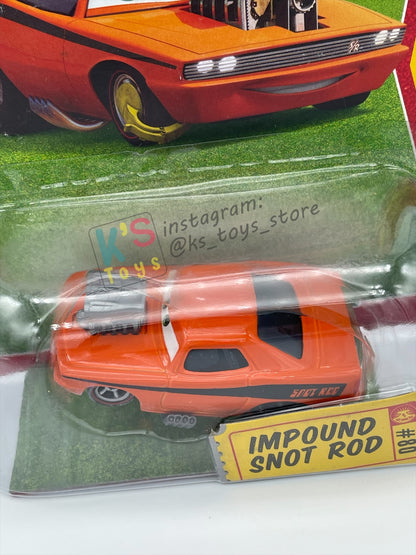 DISNEY PIXAR CARS BY MATTEL 1:55, IMPOUND SNOT ROD - RACE ORAMA SERIES - BNIP