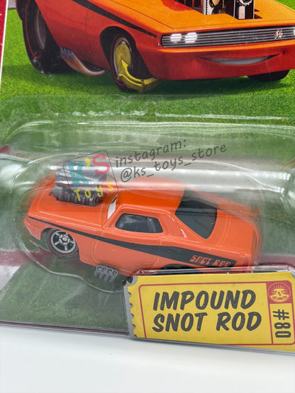 DISNEY PIXAR CARS BY MATTEL 1:55, IMPOUND SNOT ROD - RACE ORAMA SERIES - BNIP