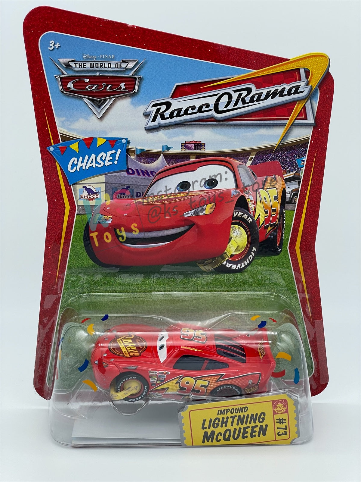 DISNEY PIXAR CARS BY MATTEL 1:55 - IMPOUND LIGHTNING MCQUEEN - RACE ORAMA CHASE SERIES - BNIP