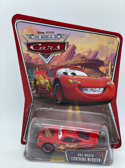 DISNEY PIXAR CARS BY MATTEL 1:55 - BUG MOUTH LIGHTNING MCQUEEN - THE WORLD OF CARS SERIES - BNIP