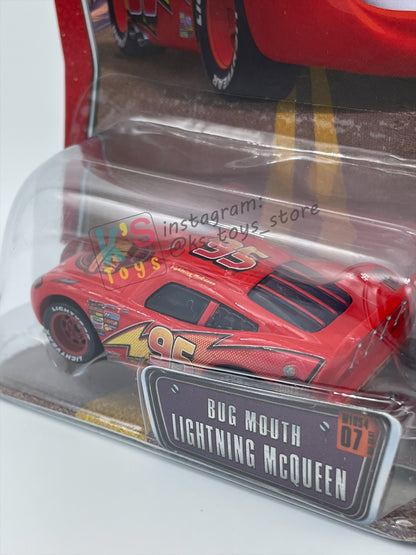 DISNEY PIXAR CARS BY MATTEL 1:55 - BUG MOUTH LIGHTNING MCQUEEN - THE WORLD OF CARS SERIES - BNIP
