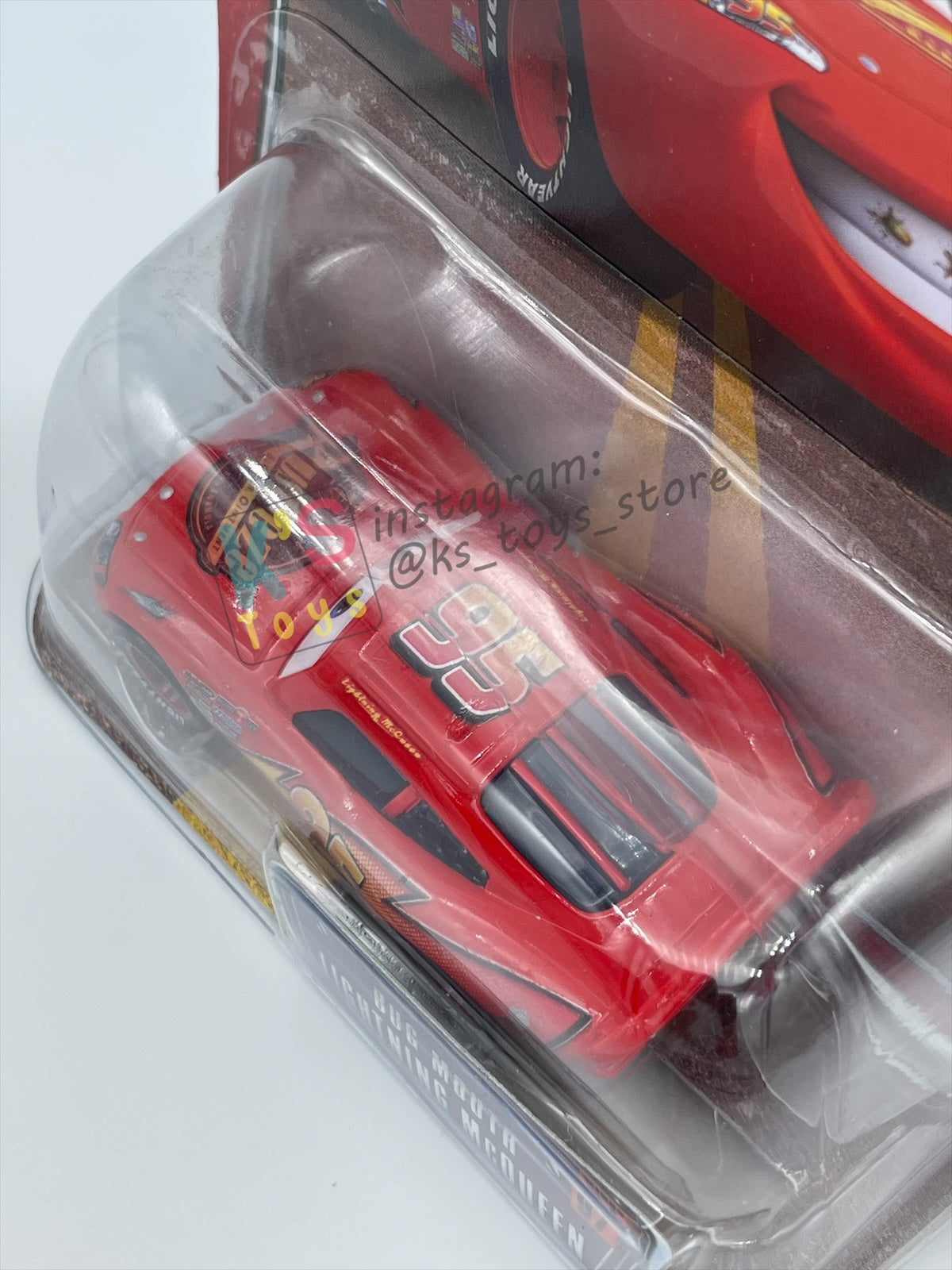 DISNEY PIXAR CARS BY MATTEL 1:55 - BUG MOUTH LIGHTNING MCQUEEN - THE WORLD OF CARS SERIES - BNIP