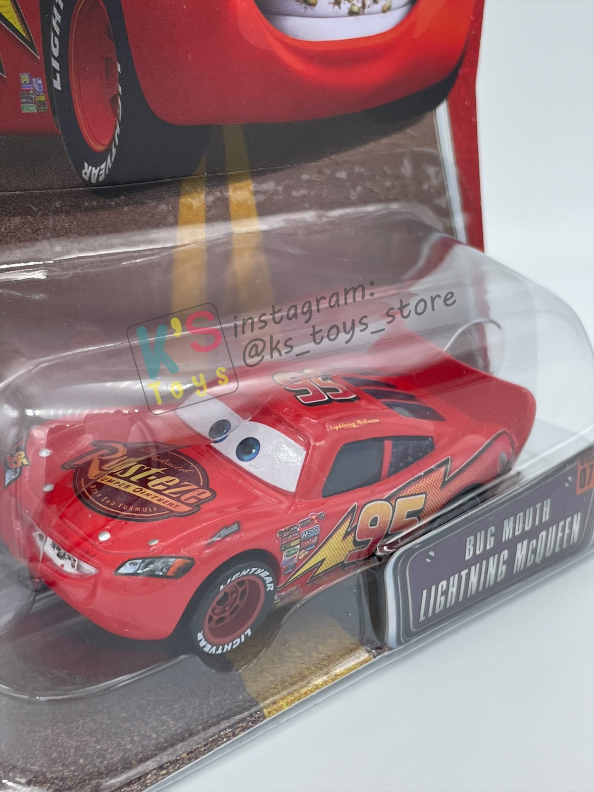 DISNEY PIXAR CARS BY MATTEL 1:55 - BUG MOUTH LIGHTNING MCQUEEN - THE WORLD OF CARS SERIES - BNIP