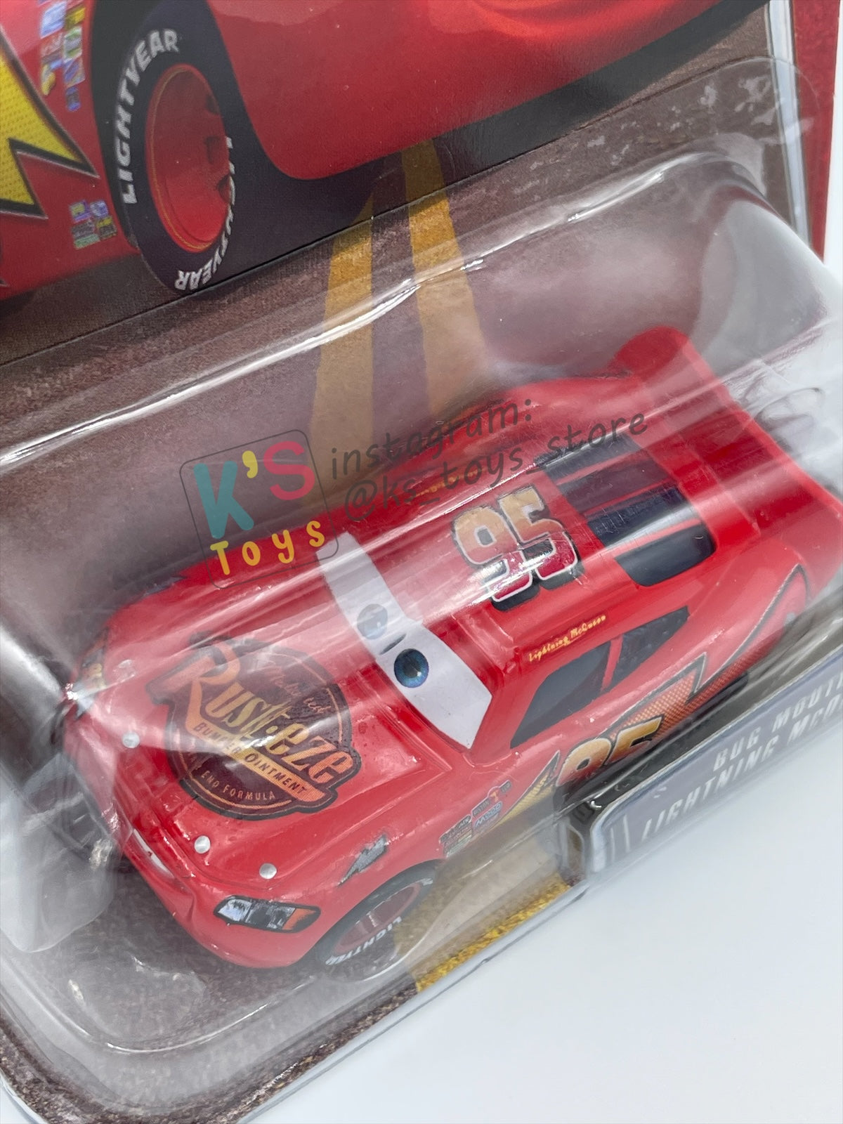 DISNEY PIXAR CARS BY MATTEL 1:55 - BUG MOUTH LIGHTNING MCQUEEN - THE WORLD OF CARS SERIES - BNIP