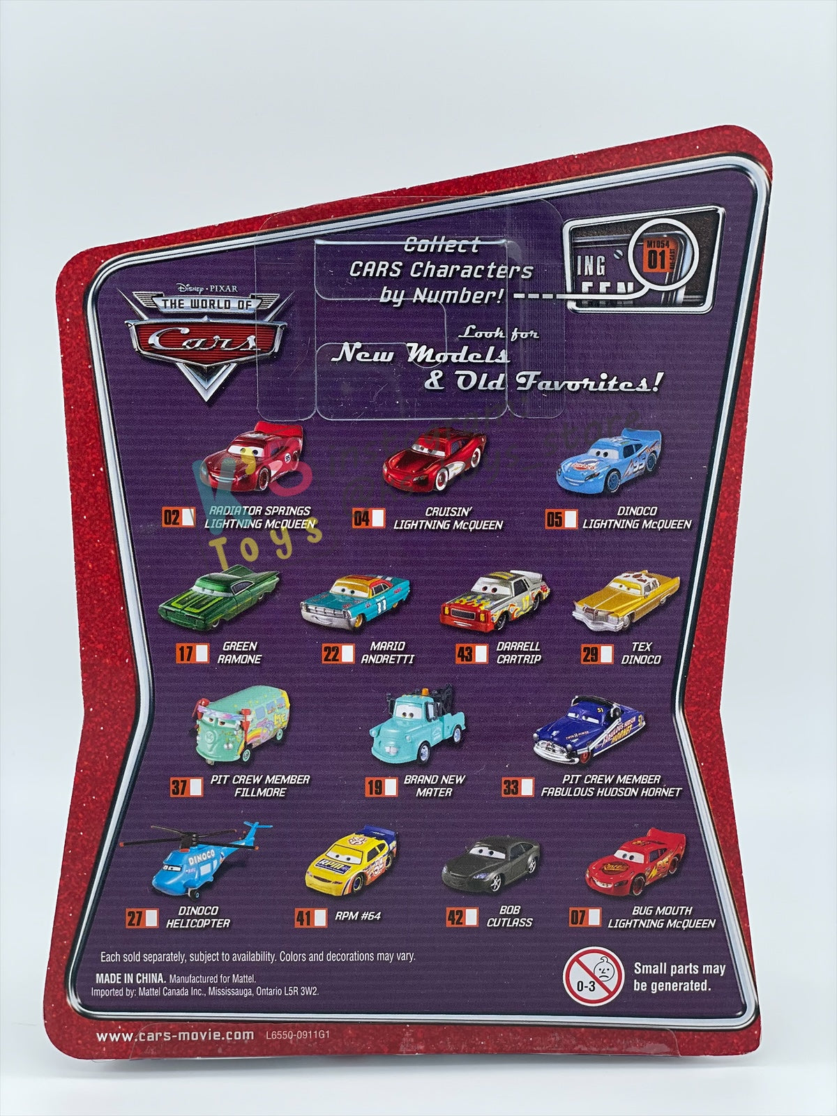 DISNEY PIXAR CARS BY MATTEL 1:55 - BUG MOUTH LIGHTNING MCQUEEN - THE WORLD OF CARS SERIES - BNIP