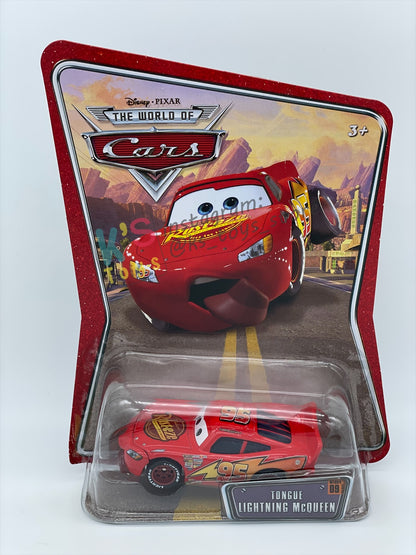 DISNEY PIXAR CARS BY MATTEL - TONGUE LIGHTNING MCQUEEN - THE WORLD OF CARS SERIES - BNIP