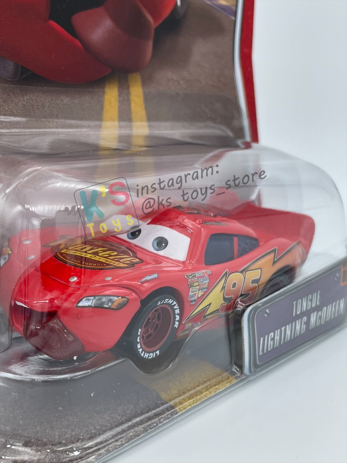 DISNEY PIXAR CARS BY MATTEL - TONGUE LIGHTNING MCQUEEN - THE WORLD OF CARS SERIES - BNIP
