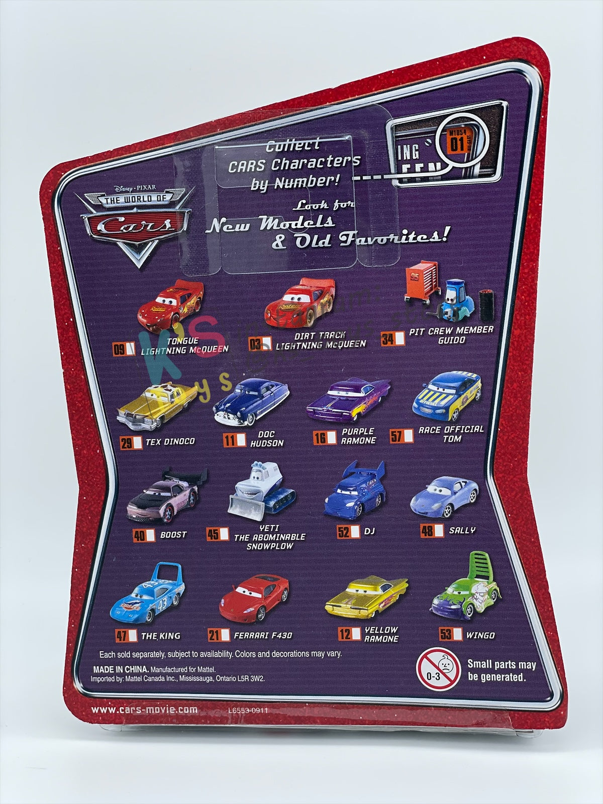 DISNEY PIXAR CARS BY MATTEL - TONGUE LIGHTNING MCQUEEN - THE WORLD OF CARS SERIES - BNIP