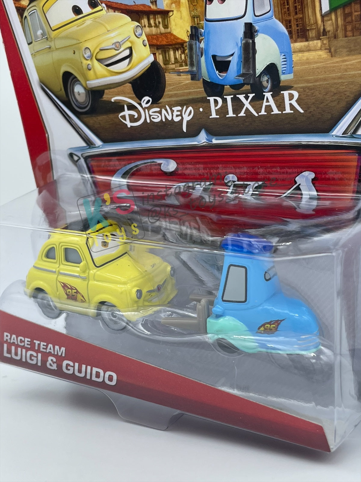 DISNEY PIXAR CARS BY MATTEL 1:55, RACE TEAM LUIGI & GUIDO - FESTIVAL ITALIANO SERIES - BNIP