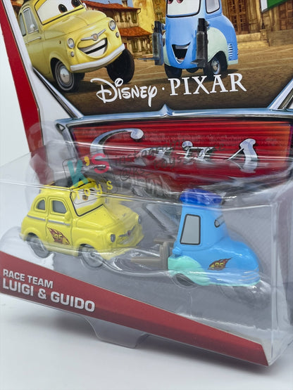 DISNEY PIXAR CARS BY MATTEL 1:55, RACE TEAM LUIGI & GUIDO - FESTIVAL ITALIANO SERIES - BNIP