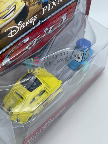 DISNEY PIXAR CARS BY MATTEL 1:55, RACE TEAM LUIGI & GUIDO - FESTIVAL ITALIANO SERIES - BNIP