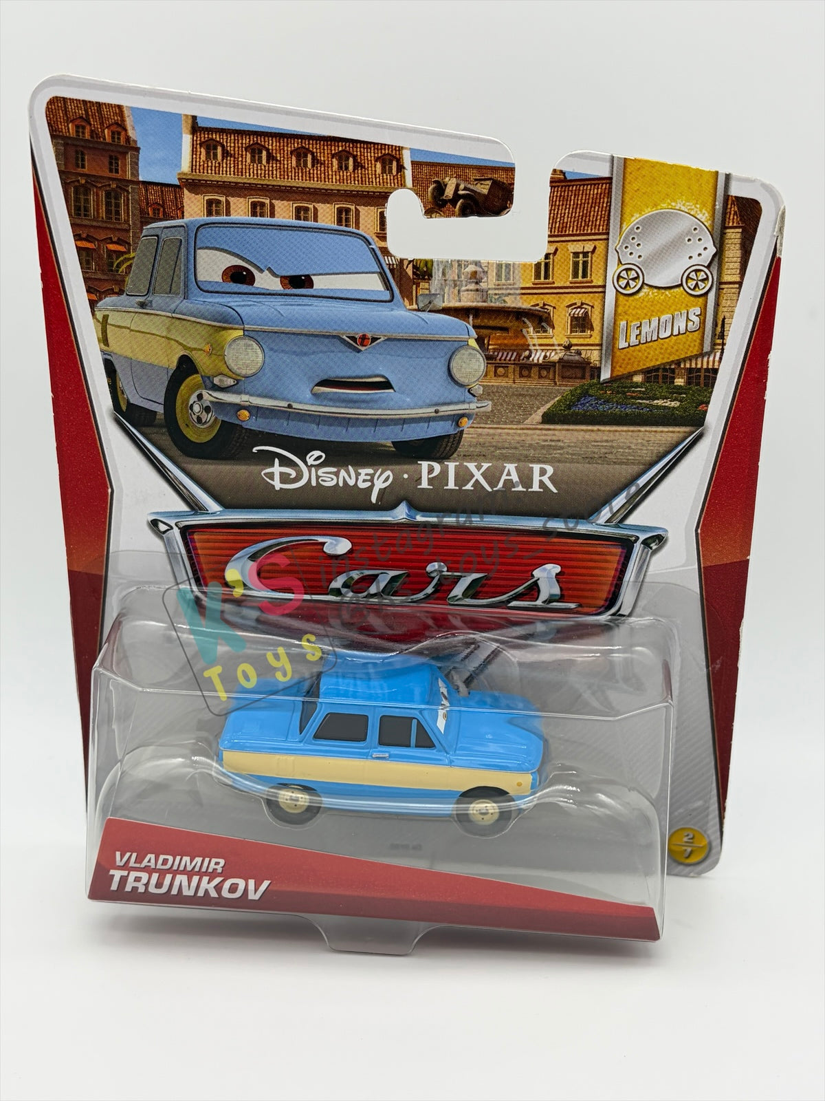 DISNEY PIXAR CARS 1:55 BY MATTEL, "VLADIMIR TRUNKOV" - CARS 2 SERIES - BNIP