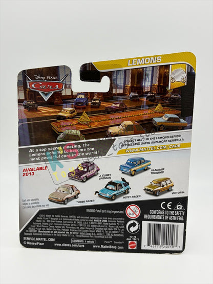 DISNEY PIXAR CARS 1:55 BY MATTEL, "VLADIMIR TRUNKOV" - CARS 2 SERIES - BNIP