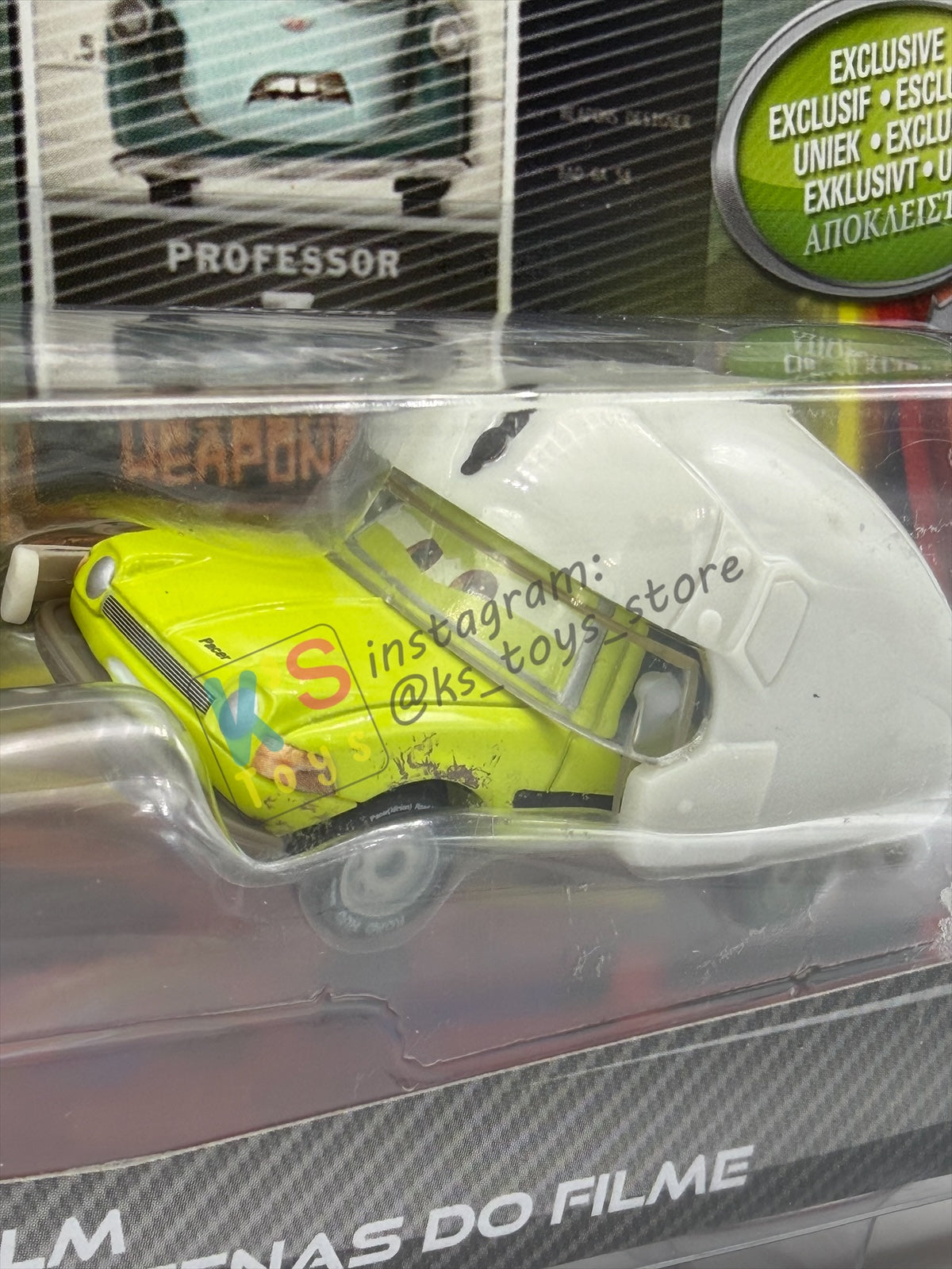 Disney Pixar Cars 1:55 by Mattel, 2-Pack Professor Z and Acer with Helmet from Cars 2 - BNIP