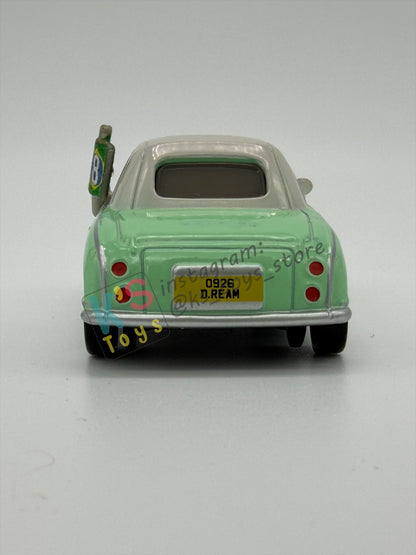 PRE-OWNED / LOOSE DISNEY PIXAR CARS BY MATTEL - "DENISE BEAM (UNIBODY)" CARS 2 RACE FANS SERIES - NEAR MINT CONDITION