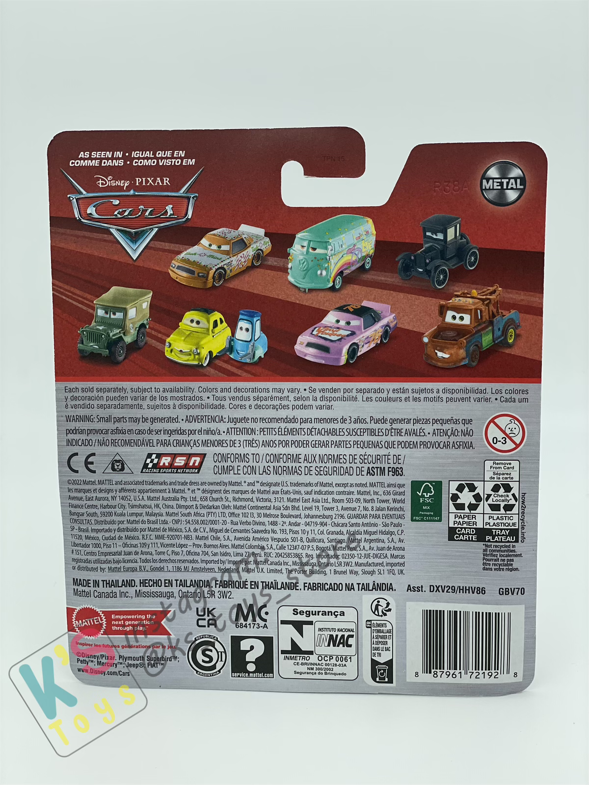 DISNEY PIXAR CARS BY MATTEL, DOC HUDSON - 2023 RE-RELEASED - BNIP