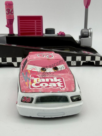 PRE-OWNED / LOOSE DISNEY PIXAR CARS - "EUGENE CARBURESKI #36 TANK COAT" CARS PIT ROW LAUNCHER SERIES - GOOD CONDITION