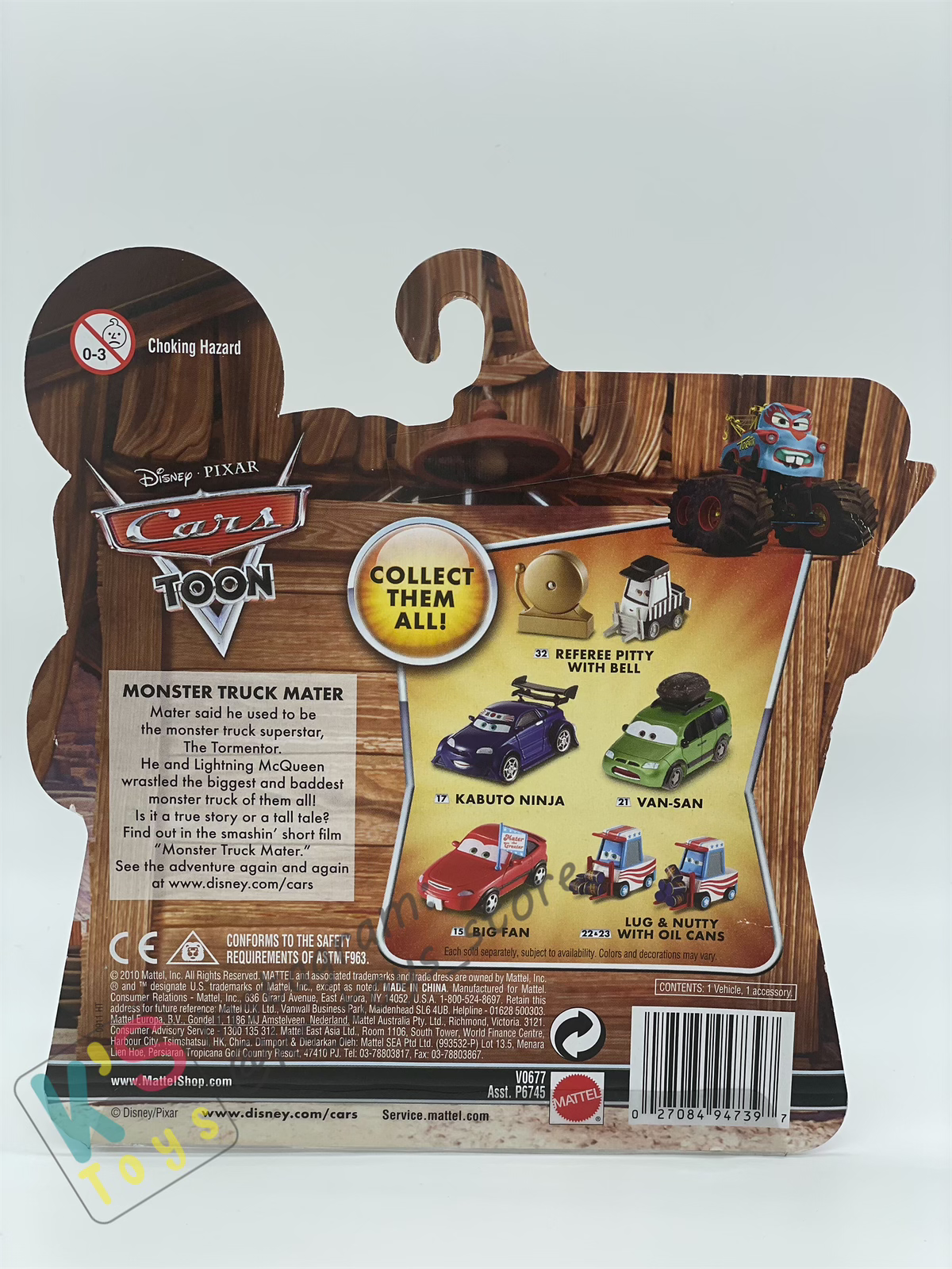 Disney Pixar Cars "REFEREE PITTY WITH BELL" Monster Truck Mater - Cars Toon Series