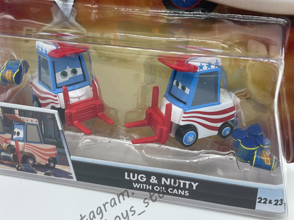 DISNEY PIXAR CARS "LUG & NUTTY WITH OIL CANS" MATER THE GREATER SERIES - Cars Toon - BNIP